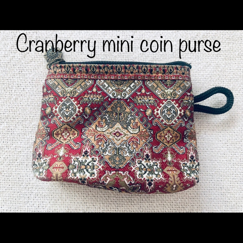 Cranberry mini coin purse